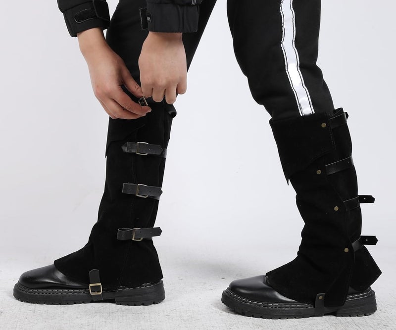 Toifrmu Store Pirate Boots Covers Faux Leather Medieval Steampunk Renaissance Boots Covers with Studs for Halloween Costume - Image 3